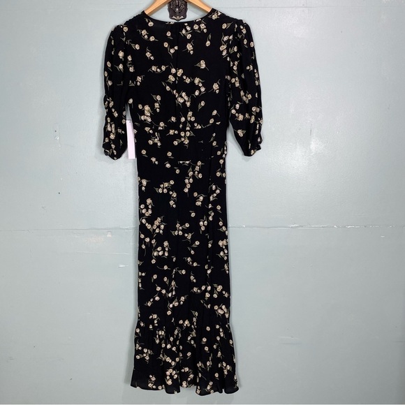 Flynn‎ Skye NWOT Elsie Midi Dress Floral Dark Tulip Sz XS - Picture 6 of 7